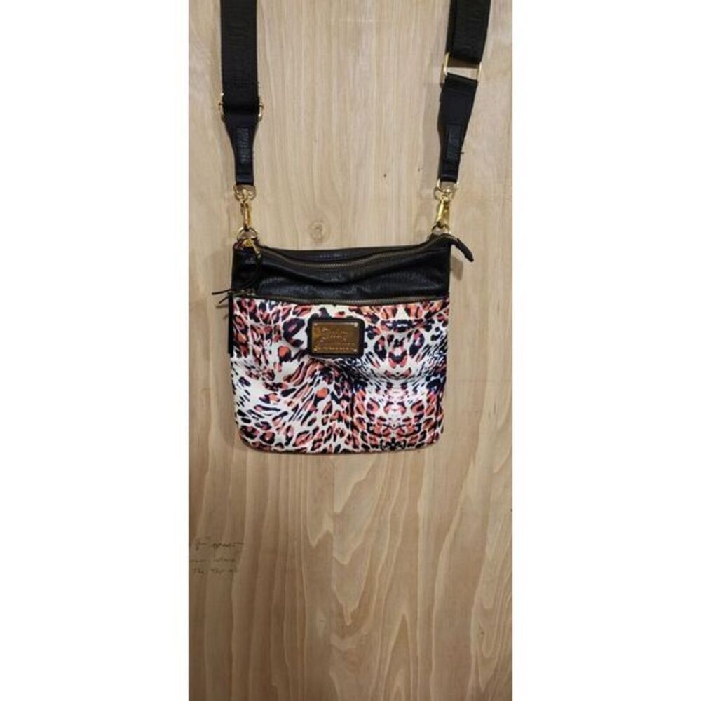 Juicy Couture Purse Bag Crossbody Psychedelic Cheetah Animal Print Black